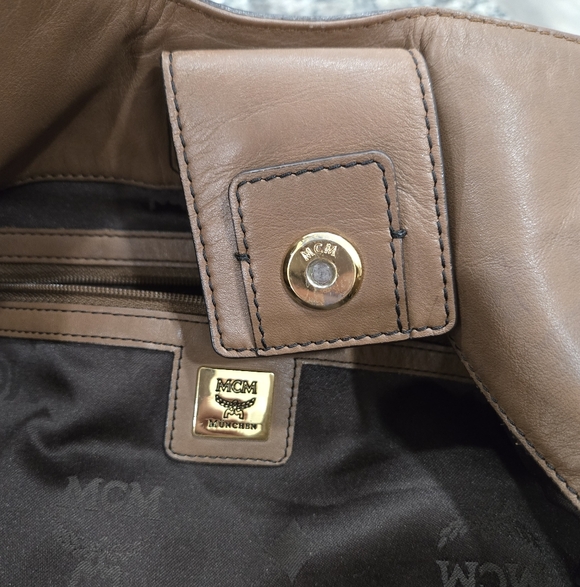 MCM Visetos Brown Leather Hobo Bag With COA - Picture 7 of 16